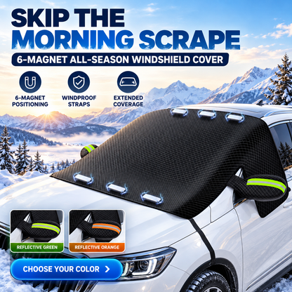 Car Windshield Protector Cover - Waterproof, All-Season Outdoor Wind Screen Shield for Most Vehicles (Snow, Ice, Frost, Dust, Rain Protection)