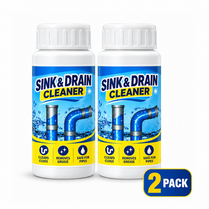 🌀Powerful Drain Cleaner - Household Kitchen & Toilet Anti-Bacterial Pipe Cleaning Agent, 99% Bacteria Kill, Odor-Free, Damage-Free Pipes, Heat Resistant, Dissolves 200+ Blockages Including Hair & Fat, Toilet Clog Fix